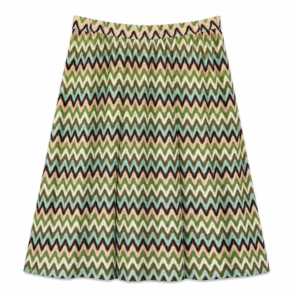 ModCloth Chevron A-Line Skirt‎ Multicolor Retro Lined Medium